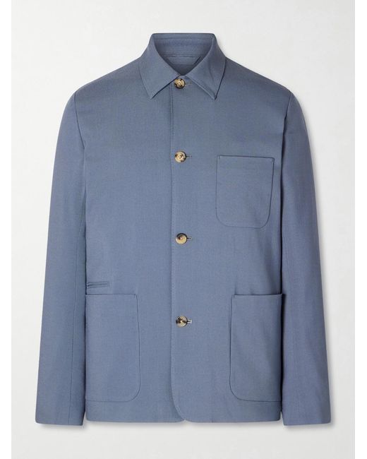 Paul Smith Blue Grain De Poudre Wool Jacket for men