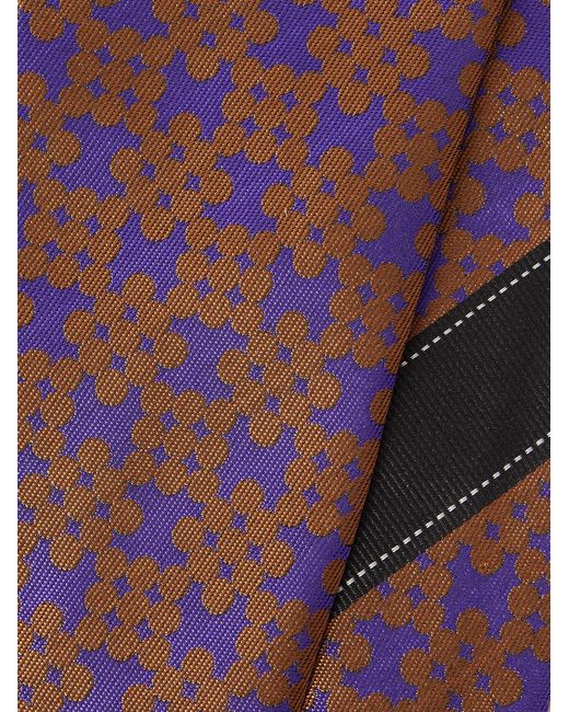 Dries Van Noten Purple 7.5Cm Silk-Jacquard Tie for men