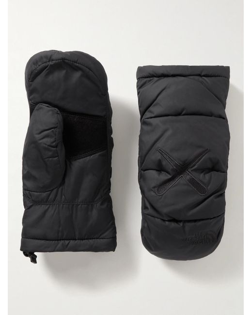 The North Face Kaws Nuptse Nubucktrimmed Shell Down Mittens in Grey for Men Lyst