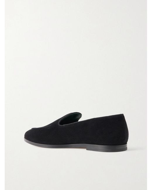 VINNY'S Black Marcel Suede Loafers for men