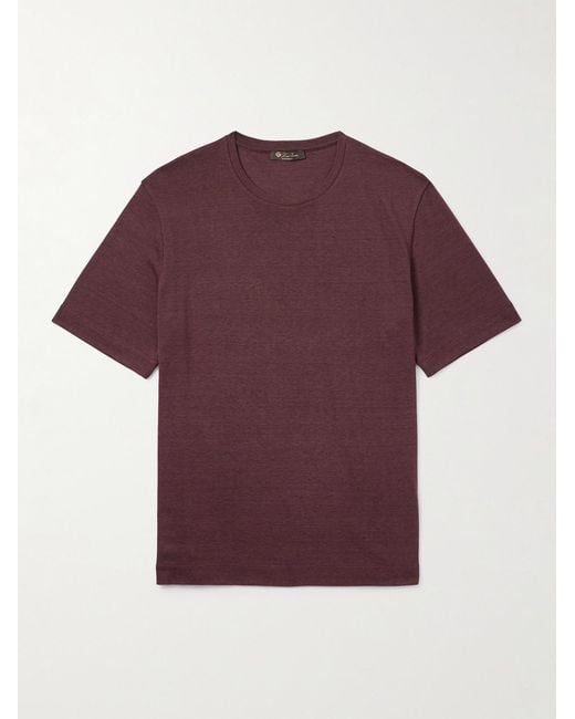 Loro Piana Red Mazzorbo Silk And Cotton-blend Jersey T-shirt for men
