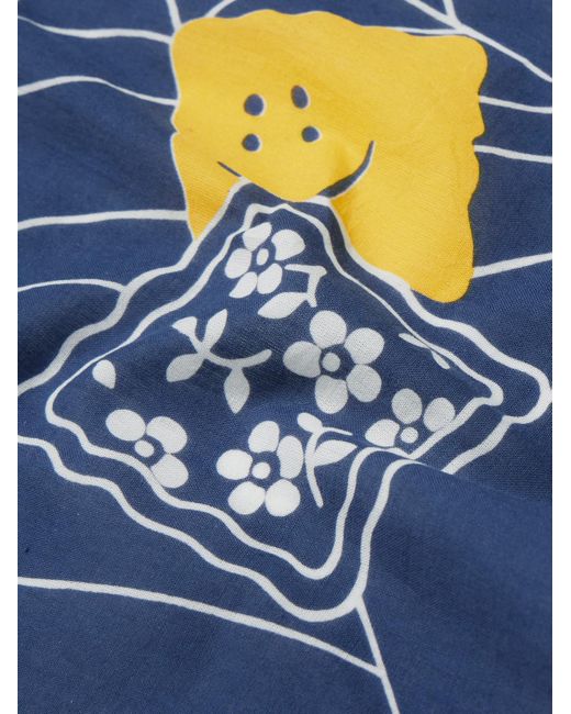 Kapital Blue Fastcolor Printed Selvedge Cotton-Voile Bandana for men
