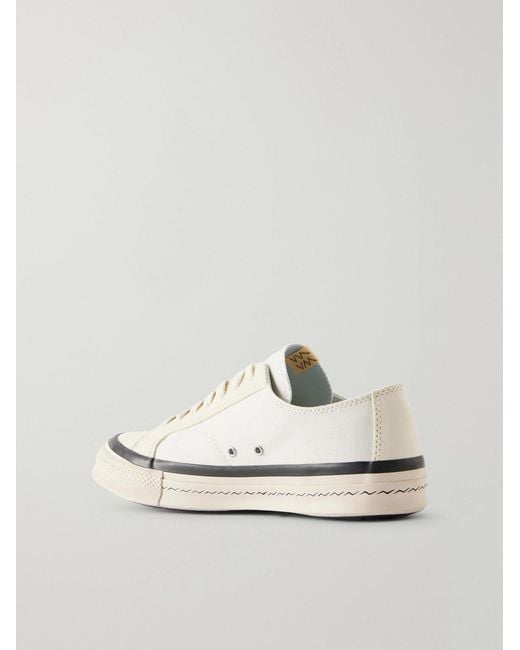 Visvim White Nolan Suede-Trimmed Canvas Sneakers for men