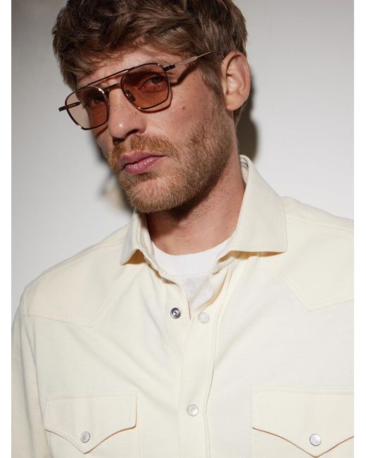 Cutler & Gross Natural 1425 Square-Frame-Tone Sunglasses for men