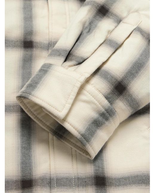 Acne Natural Osara Oversized Padded Checked Cotton-flannel Overshirt for men