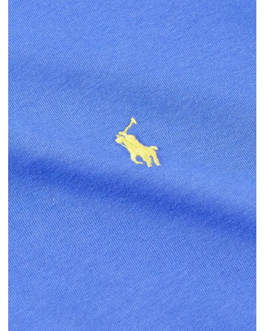 Polo Ralph Lauren Blue Slim-fit Logo-embroidered Cotton-jersey T-shirt for men