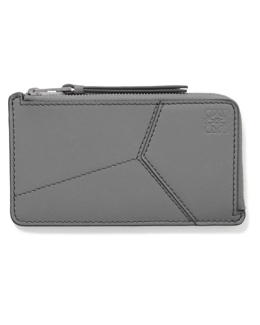 Loewe Puzzle Leather Zip-around Wallet in Gray for Men | Lyst