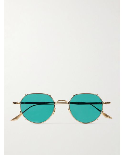 Jacques Marie Mage Green Hartana Round-frame Gold-tone Beta Titanium Sunglasses for men