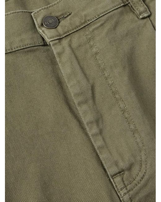 Corridor NYC Green Straight-Leg Pleated Garment-Dyed Cotton-Blend Twill Shorts for men