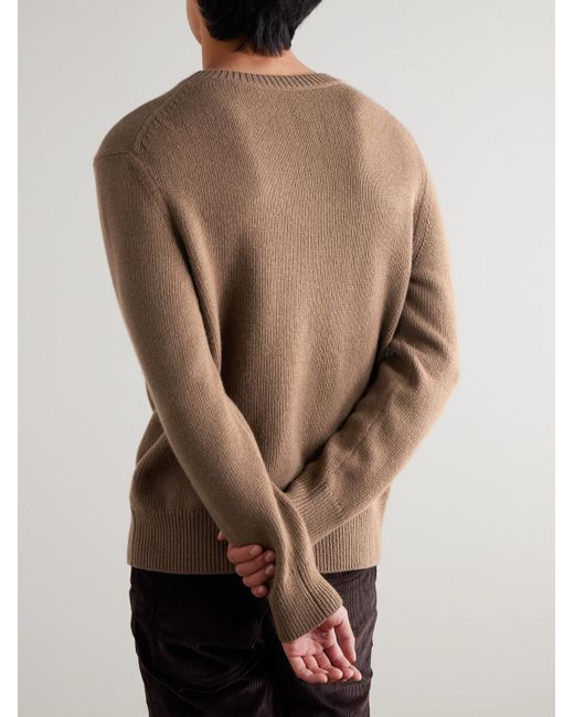 Burberry Natural Intarsia-knit Wool And Cashmere-blend Sweater for men