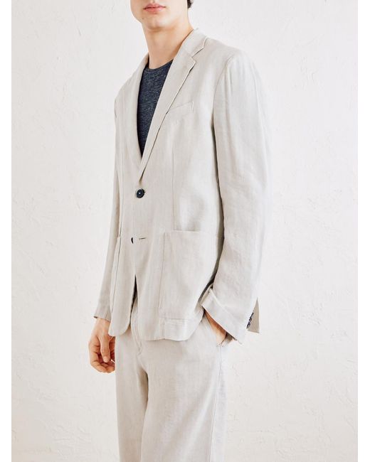 Barena White Herringbone Suit Jacket for men