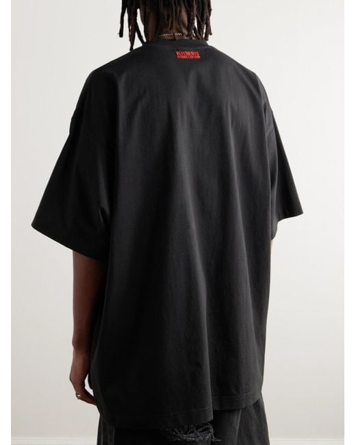 Vetements Anime Freak Oversized-T-Shirt aus Baumwoll-Jersey mit Stickerei und Print in Black für Herren