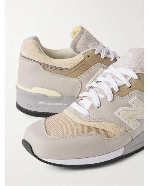 New Balance MiUS 997 Sneakers aus Veloursleder und Mesh mit Gummibesatz in White für Herren