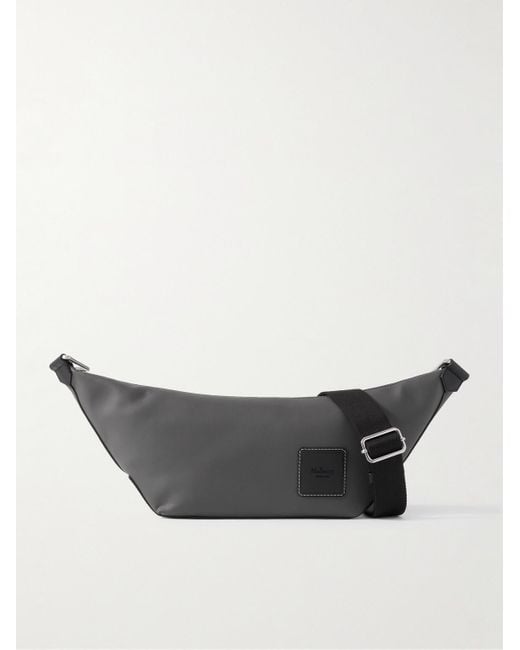 Mulberry Gray Dalston Leather-Trimmed Coated-Canvas Messenger Bag for men