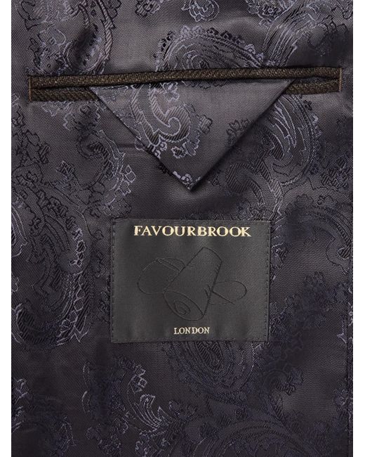 Favourbrook Black Randwick Slim-Fit Faille-Trimmed Herringbone Linen And Silk-Blend Tuxedo Jacket for men