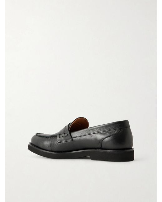 Mr P. Black College Leather Penny Loafers for men