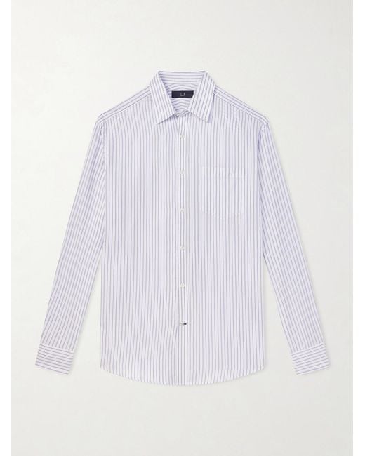 Dunhill White Striped Cotton Shirt for men