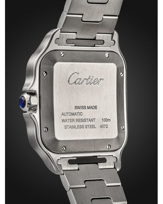 Cartier Black Santos De Large Automatic 39.8Mm Interchangeable Stainless Steel And Alligator Watch, Ref. No. Wssa0062 for men