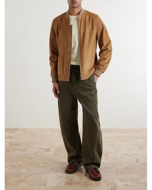 Valstar Brown Evans Suede Bomber Jacket for men