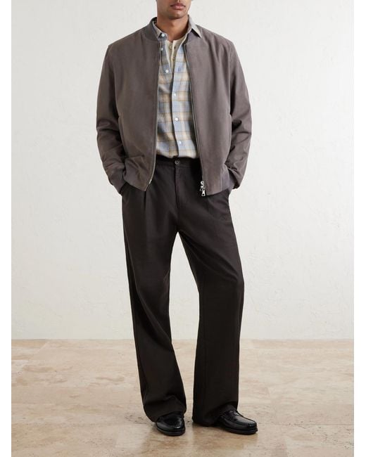 Mr P. Brown Suede Bomber Jacket for men
