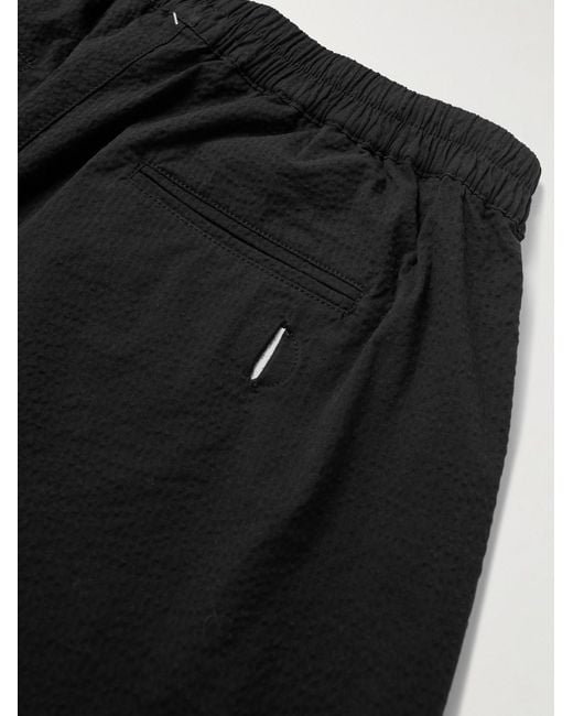 Folk Black Assembly Wide-Leg Cotton-Blend Seersucker Shorts for men