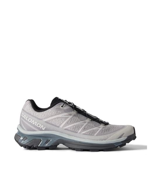 Salomon Gray Xt-6 Shadow Rubber-Trimmed Mesh-Jacquard Sneakers for men