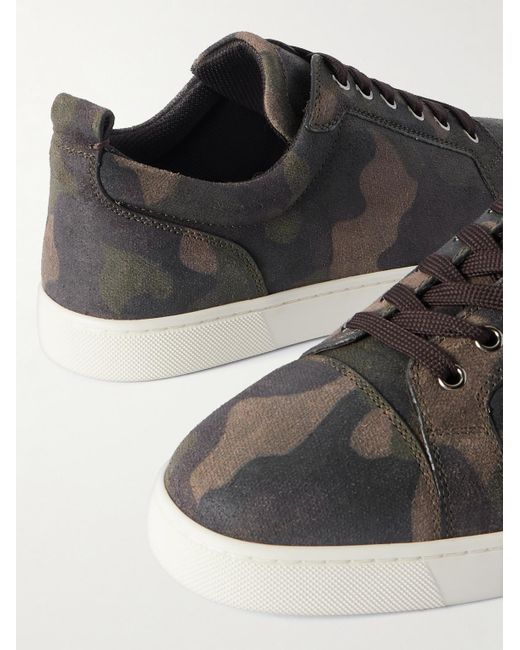 Christian Louboutin Green Louis Junior Camouflage-print Nubuck Sneakers for men