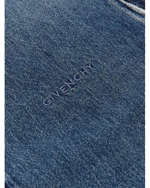Givenchy Blue Logo-embroidered Denim Gilet for men