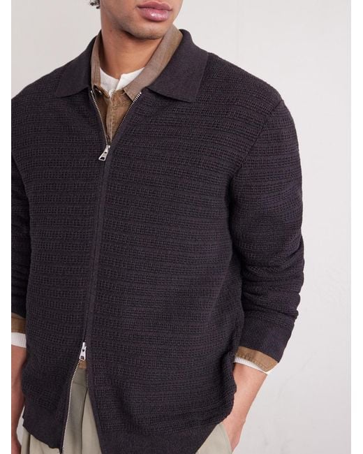 NN07 Blue Gustav 60016 Organic Cotton Zip-up Cardigan for men