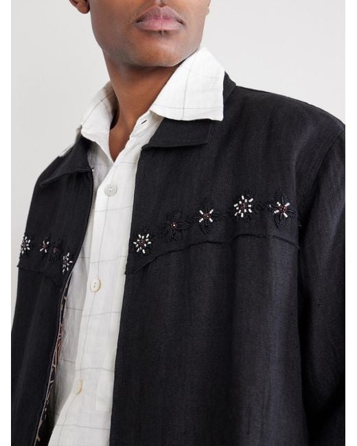 Kartik Research White Pataudi Checked Linen Shirt for men