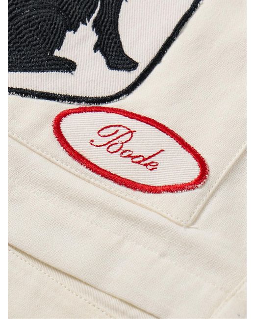 Bode Natural Cambridge Appliquéd Cotton-canvas Jacket for men