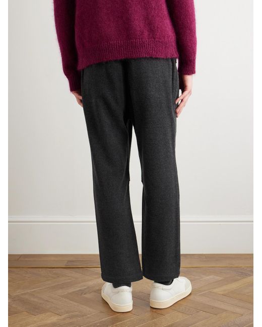 Massimo Alba Black Keywest Straight-leg Cotton And Cashmere-blend Drawstring Trousers for men