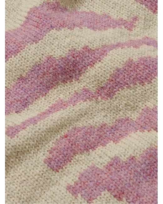 Kapital Purple 5g Intarsia Wool Sweater for men