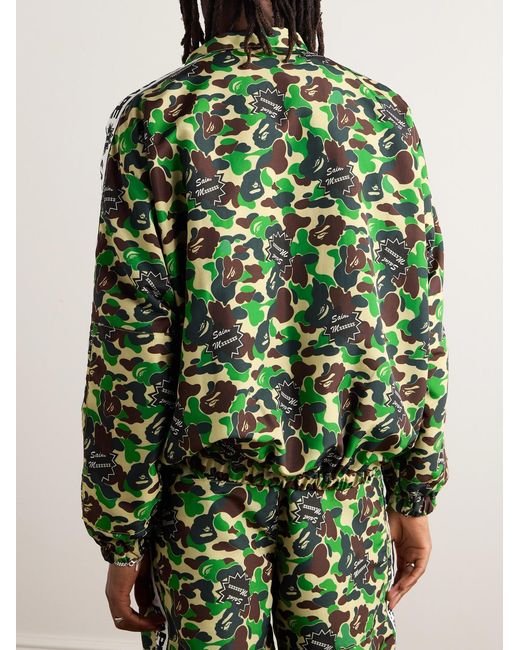 SAINT Mxxxxxx Green Bape Camouflage-Print Twill Zip-Up Jacket for men