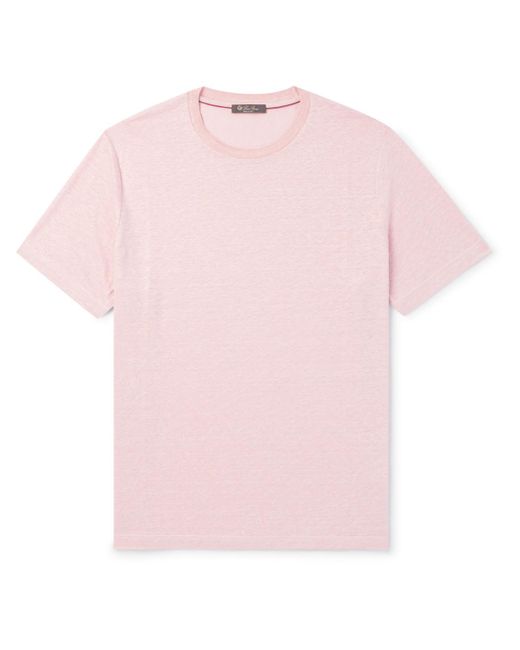 Loro Piana Pink Linen T-shirt for men