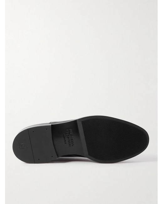Brunello Cucinelli Black Patent-Leather Oxford Shoes for men