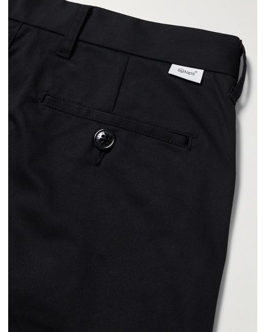 (w)taps Blue Straight-Leg Cotton-Blend Twill Trousers for men