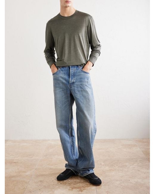 Dolce & Gabbana Gray Pastello Silk-Jersey T-Shirt for men