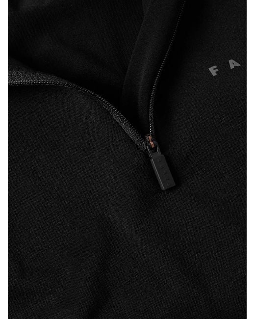 Falke Black Half-zip Ski Base Layer for men