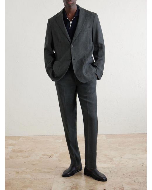 Sunspel Gray Linen Suit Jacket for men