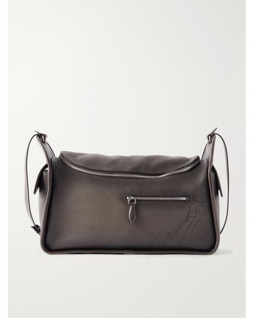 Berluti Gray Periple Leather Weekend Bag for men