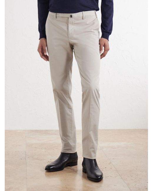 Slowear White Straight-Leg Cotton-Blend Trousers for men