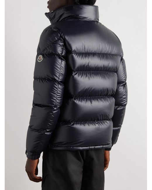 Moncler Blue Skarsting Quilted Shell And Logo-embroidered Jacquard-knit Down Jacket for men