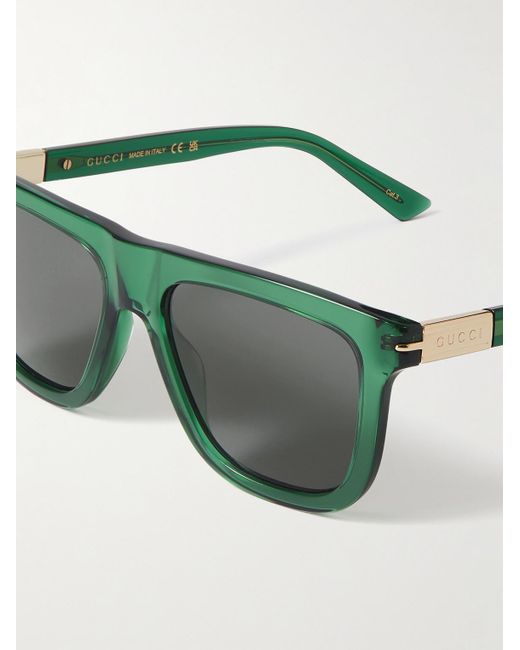 Gucci Green Square-frame Acetate Sunglasses for men