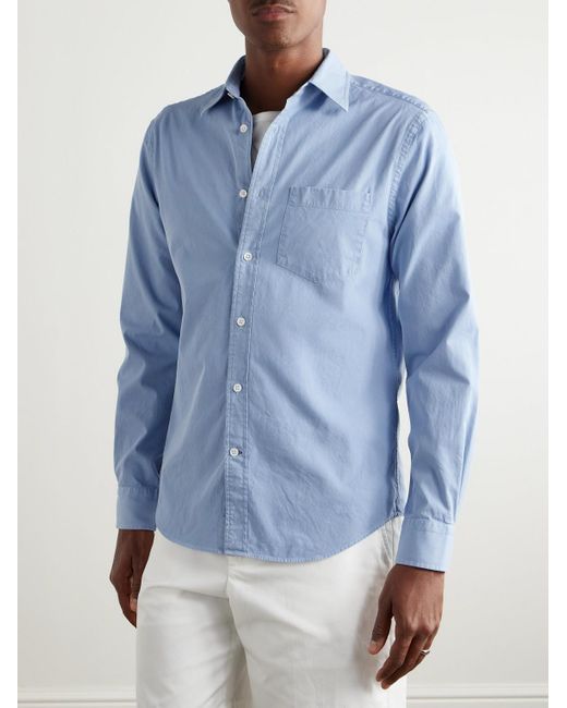 Dunhill Blue Sea Island Cotton-twill Shirt for men