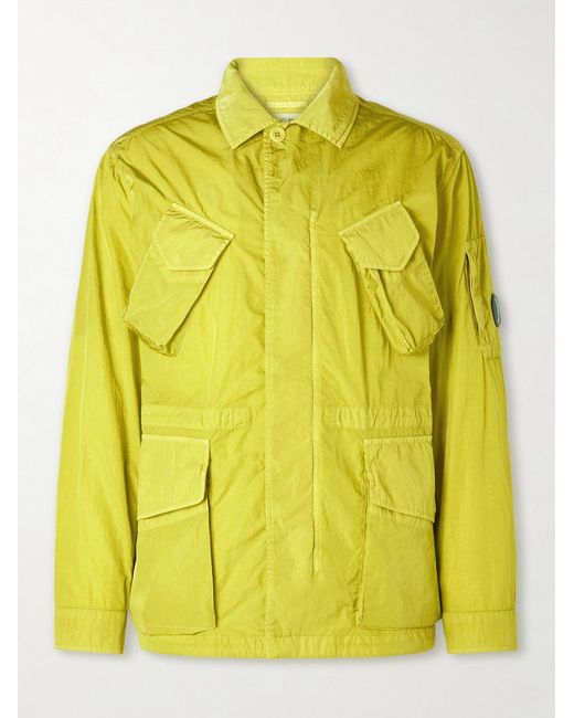 C P Company Yellow Garment-dyed Chrome-r Shell Field Jacket for men