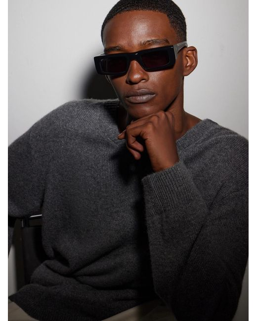 Jacques Marie Mage Black Rimbaud Square-Frame Acetate Sunglasses for men
