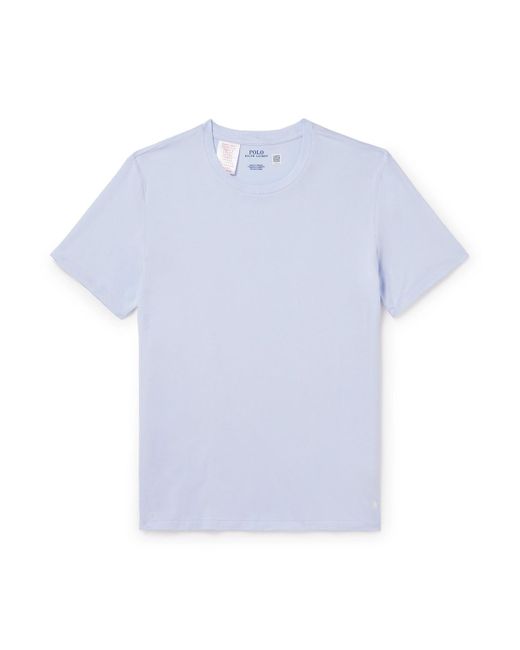 Polo Ralph Lauren Blue Logo-embroidered Stretch Modal And Cotton-blend Jersey Pyjama T-shirt for men