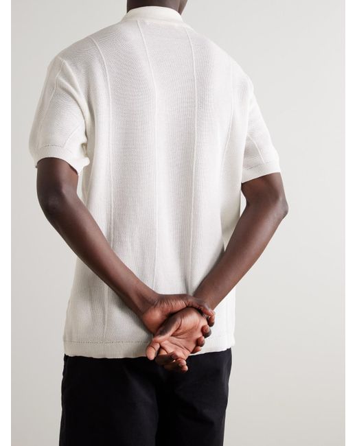 Orlebar Brown White Tiernan Ribbed Cotton Shirt for men
