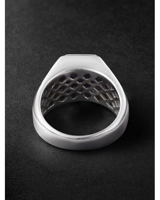 42 Suns Black 14-Karat Amethyst Signet Ring for men